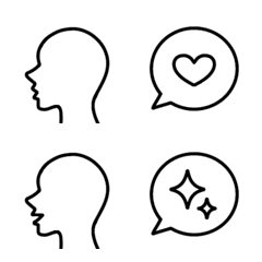 感情★吹き出し線画絵文字
