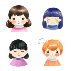 Various girl emoji set