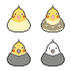 Pixel art cockatiel emoji