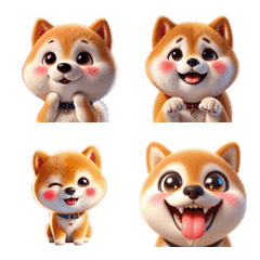 Cute dog ever-changing smiley emoticons