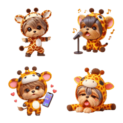 A Yorkshire Terrier in a Giraffe 3D