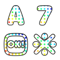 animated font! rainbow color polka dots