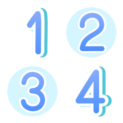 Numbers emoji Blue Ocean gradient Color