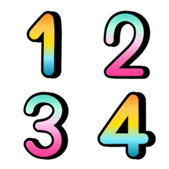 Numbers emoji : Multi-color gradient