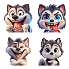 Arrogant Husky smile emoticon stickers