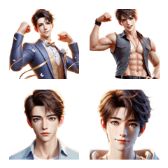 Handsome man's smile stickers 2