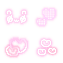 neon colorful kawaii emoji