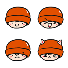 Faces of One cute guy in the hat