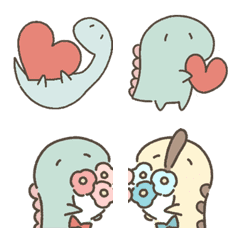 Cute Dinosaurs -Hearts [Emoji]-