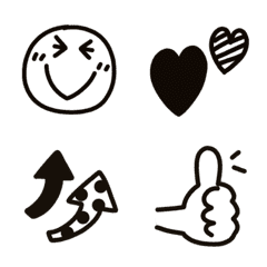 Simple emojis black and white