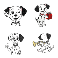 Cute Dalmatian Emoji (Dog)