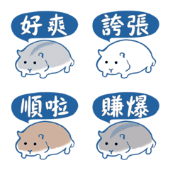 Cute hamster loves to talk!Gray blue