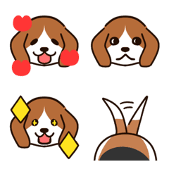 Cute beagle dog emoji.