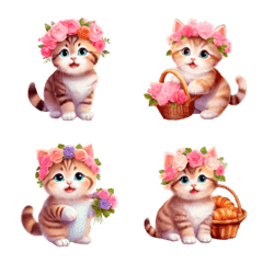 Chubby Kitten Emoji Flower crown SPR