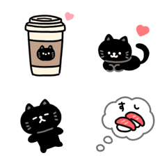 black cat cute  simple  emoji