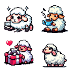 Cute Sheep Emoji(Pixel Art)