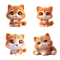 Super cute cat smiley stickers