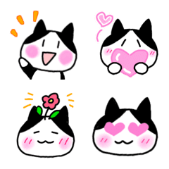 Simple eyes cat Emoji black & white(CH)