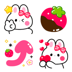 Very cute Valentine's Day rabbit emoji