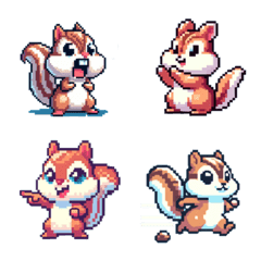 Cute Squirrel Emoji(Pixel art)