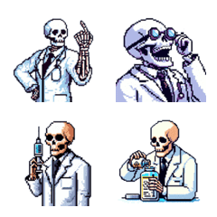 Surreal and Cool Skull Emoji (Doctor)