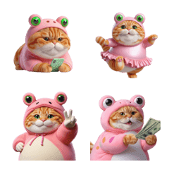 chubby pink frog cat v.1