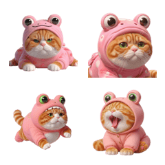 chubby pink frog cat v.2