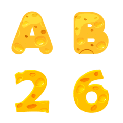 cute cheese letter and number emoji