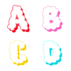 Cloud letters Candy numbers emoji