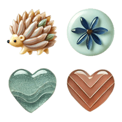 Scandinavian style glasswork emojis