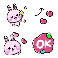 Express your feelings! Cute pink rabbit