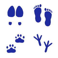 Cute Animal Footprints(Dark blue)