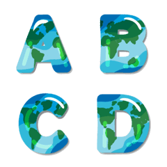 World Earth letters and number emoji