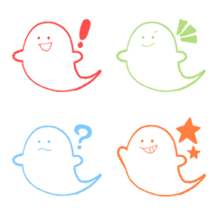 emoji of colorful ghosts.