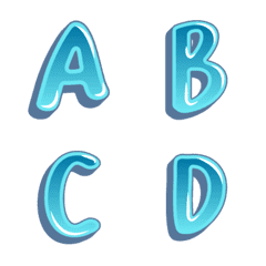 blue jelly letters and number emoji