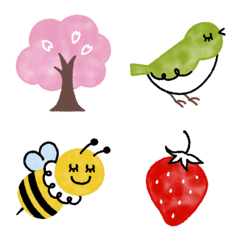 Colorful and mature emoji. spring