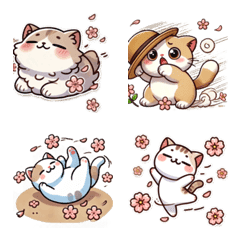 Spring Breeze Cat Emojis