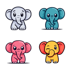 Cute Elephant Emoji Pack