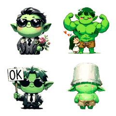 Cute goblin emoji sticker