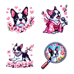 Cherry Blossom Viewing Dog Emoji(Sakura)