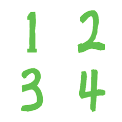 Child handwriting Numbers1-40Fresh green