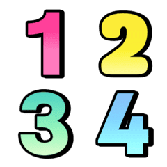 Numbers emoji : big gradient color