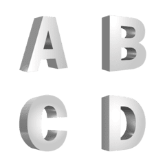 3d gray gradient Letter Number emoji