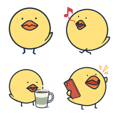 Round chick and chicken emoji