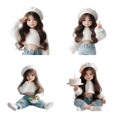 little girl with white hat v.2