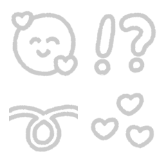 Simple and cute white emoji