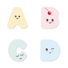 kawaii color face Letter Number emoji