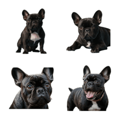 French Bulldog Emoji -Black-