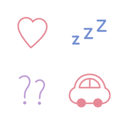 くすみカラー★線画絵文字