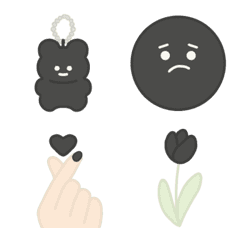 Pastel black emoji.